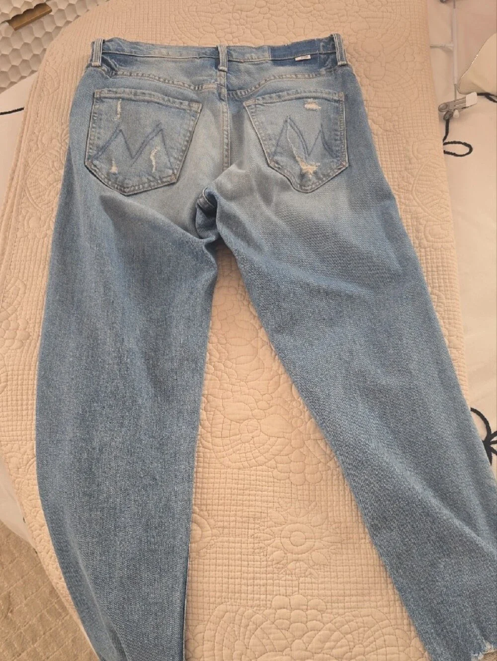 MOTHER The Tomcat Light Blue Distressed Women’s Jeans